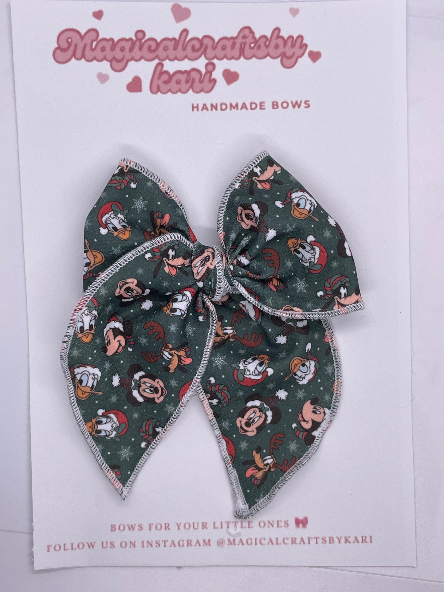 Green Disney bow