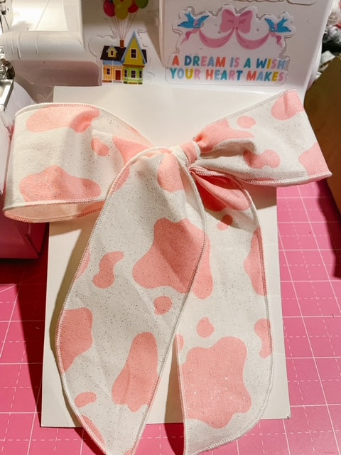 Pink Cow Fable Bow